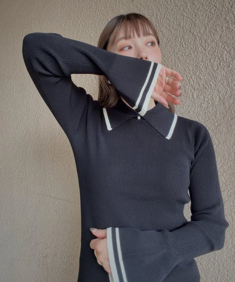 pearl button poloknit | Amu