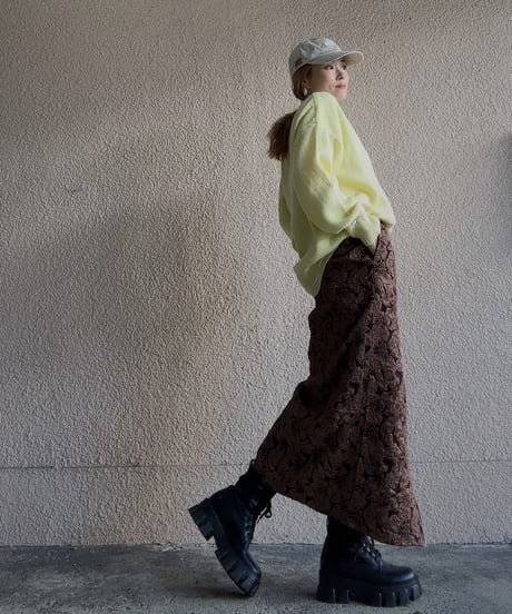jacquard doublezipper skirt