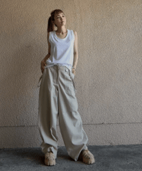 【CLEIO】suspender wide pants