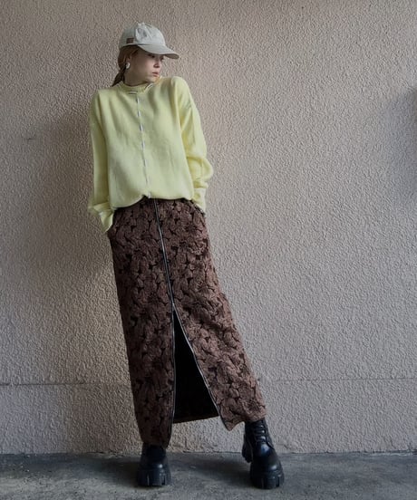 jacquard doublezipper skirt