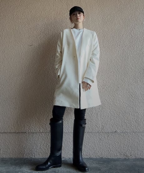 nocollar jacquard jacket
