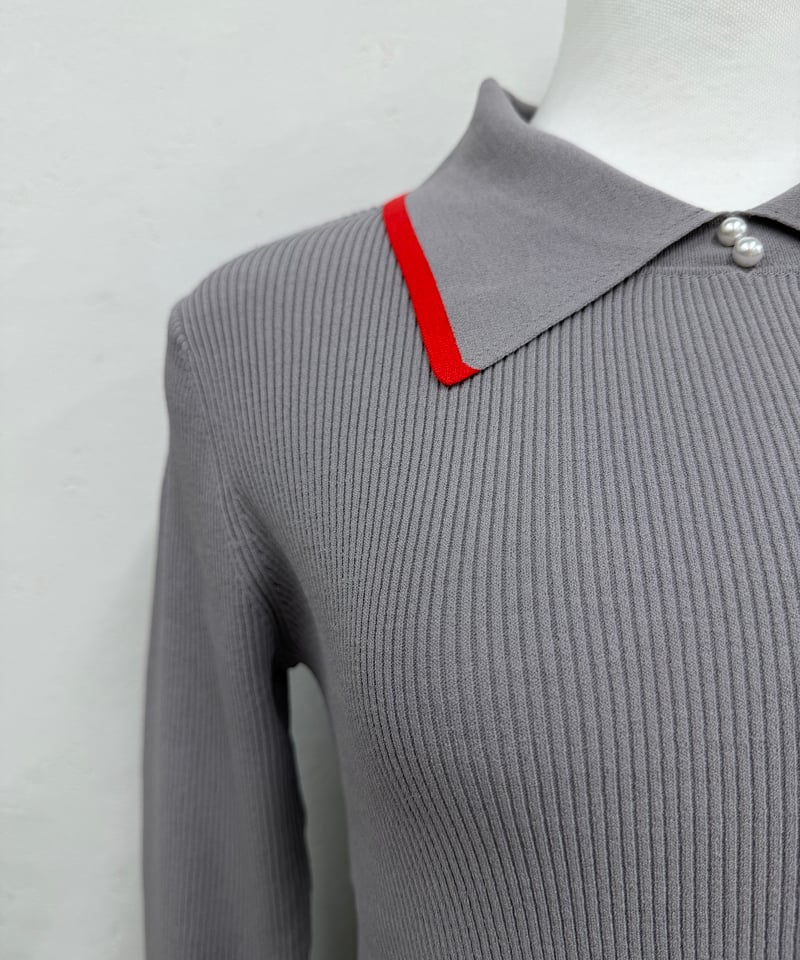 pearl button poloknit | Amu
