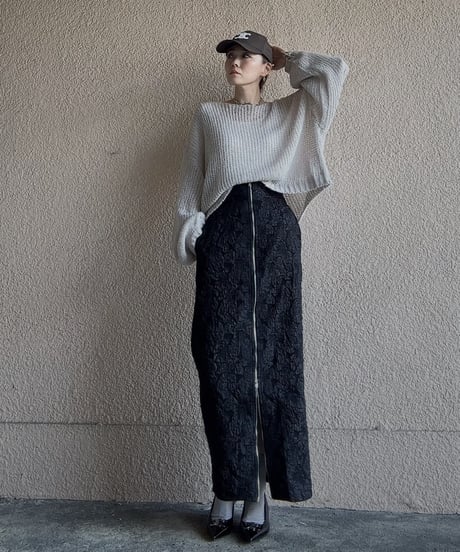 jacquard doublezipper skirt