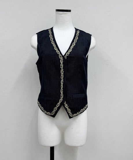embroidery vest　tuckPT woolJK 3SET