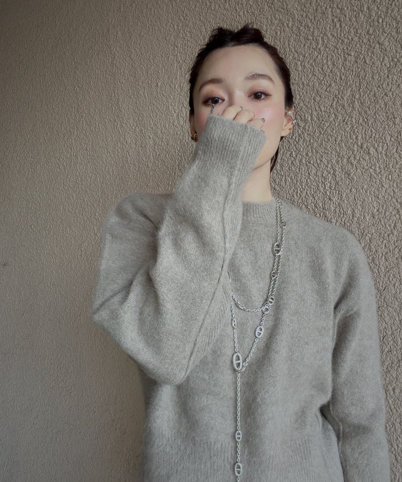 FOX CASHMERE KNIT アイスグレー LIDNM】FOX CASHMERE KNIT ICE GRAY