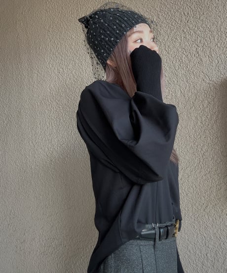 【Limue】saxony volume sleeve tops