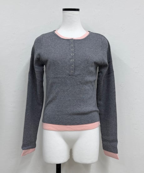 layered henryneck pullover
