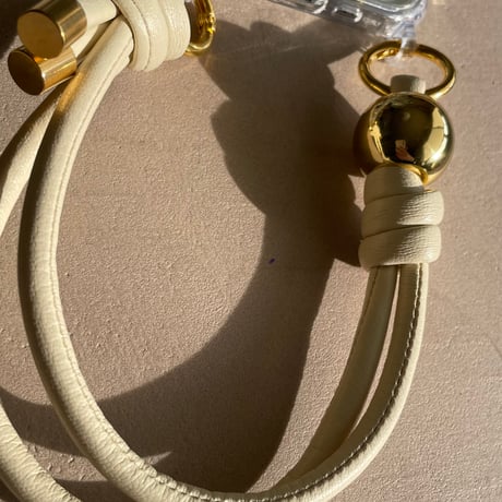 Hand strap 【gold beads・Ivory】