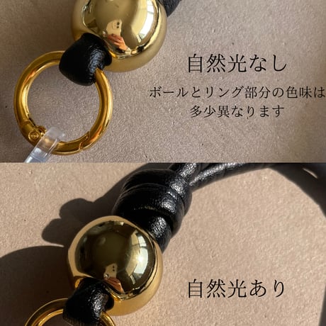 Hand strap 【gold beads・Ivory】