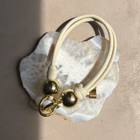 アウトレットTwo Hand strap 【gold beads・Ivory】