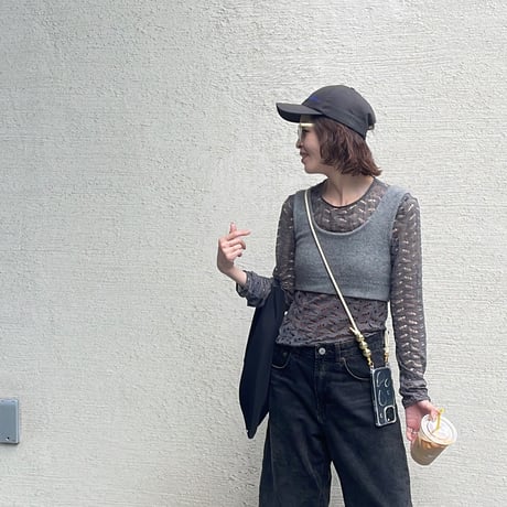 shoulder strap 【gold beads・Ivory】