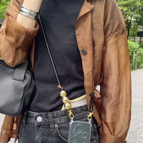 shoulder strap 【gold beads・Black】