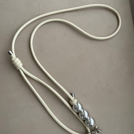 shoulder strap 【silver beads・Ivory】