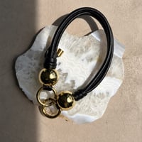 アウトレットTwo Hand strap 【gold beads・Black】