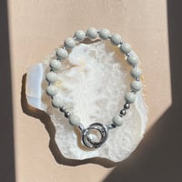 wood beads　strap　【Gray】