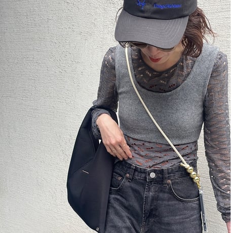 shoulder strap 【gold beads・Ivory】