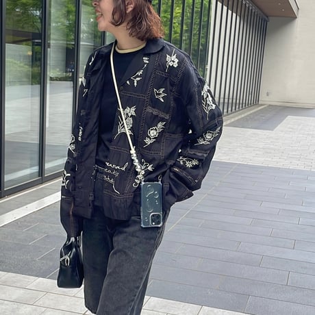 shoulder strap 【silver beads・Ivory】