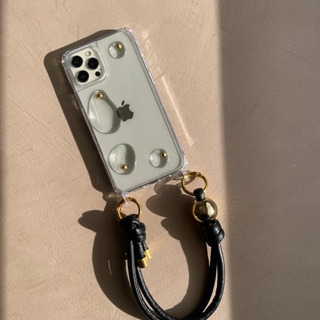 Hand strap 【gold beads・Black】