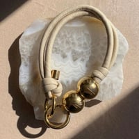 5周年限定Hand strap 【gold beads・Ivory】