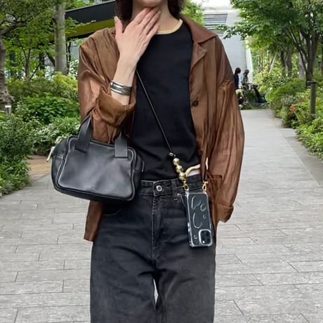 shoulder strap 【gold beads・Black】