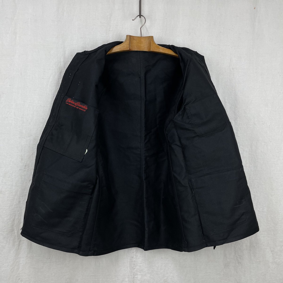 50s ブラックモールスキン　dubure & deverchere Dubure & Deverchere Black Moleskin Lapel Jacket