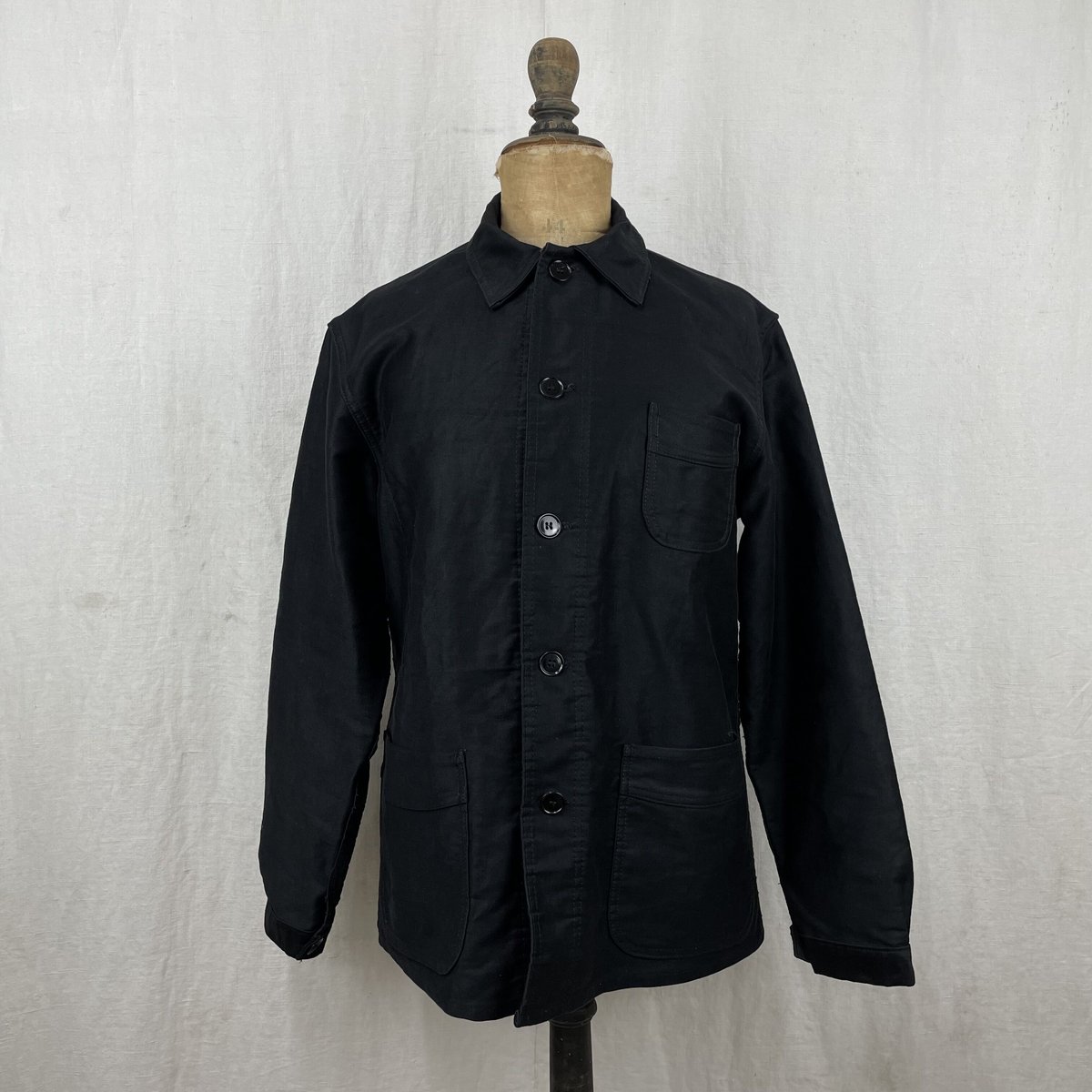 Le Mont St Michel Black Moleskin Jacket 46 | Ki