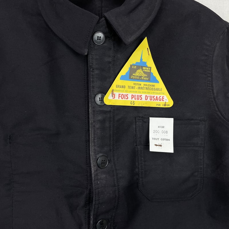 Le Mont St Michel Black Moleskin Jacket Size46 Le Mont St Michel Black Moleskin Jacket Size46