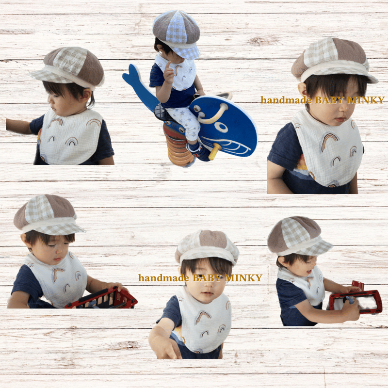 ベビースタイ 【レインボー/ L】 | handmade BABY MINKY