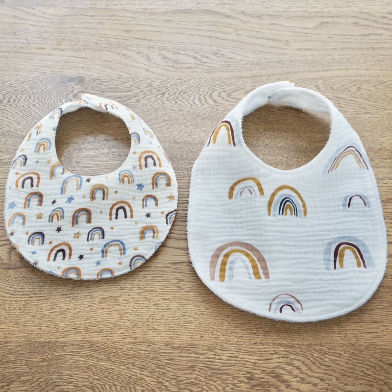 ☺︎8 mike様ハンドメイド　スタイ ベビースタイ 【レインボー/ L】 | handmade BABY MINKY