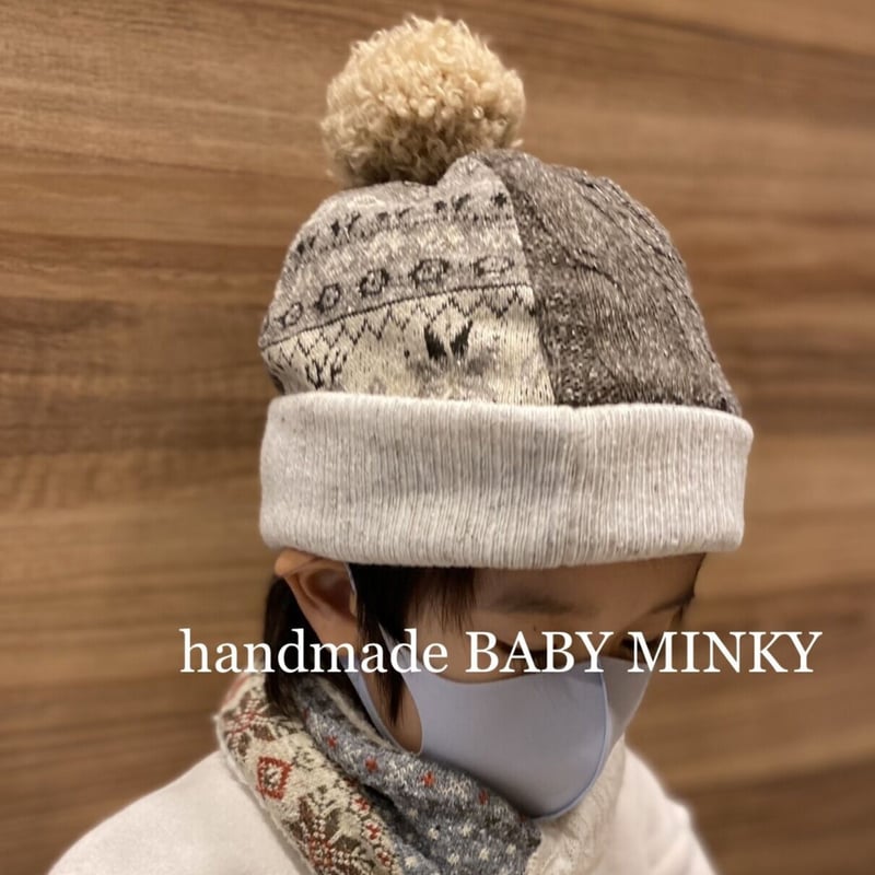帽子 ANDMARY Baby knit babushka Ivory 帽子 ANDMARY Baby knit babushka Ivory ANDMARY】Baby knit