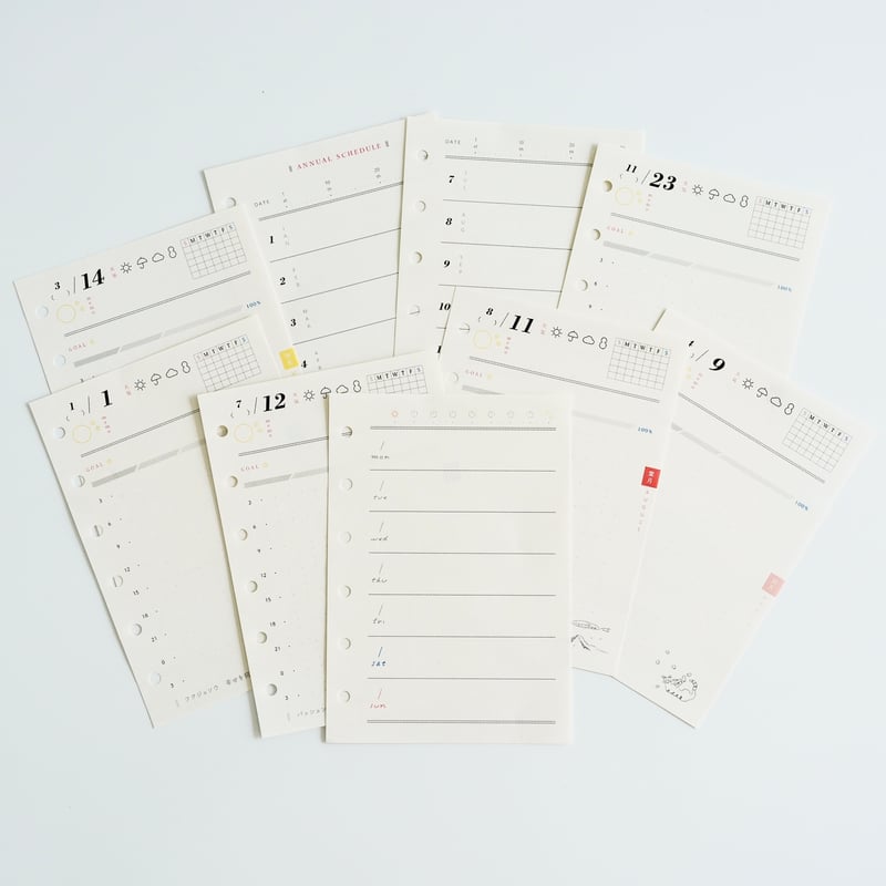 二十四節気絵入り 1日1ページ システム手帳 リフィル ミニ6 藤鳩社