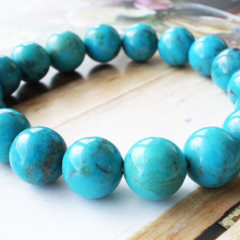 パワーストーンブレスレット ターコイズ 青 ブルー 天然石アクセサリー