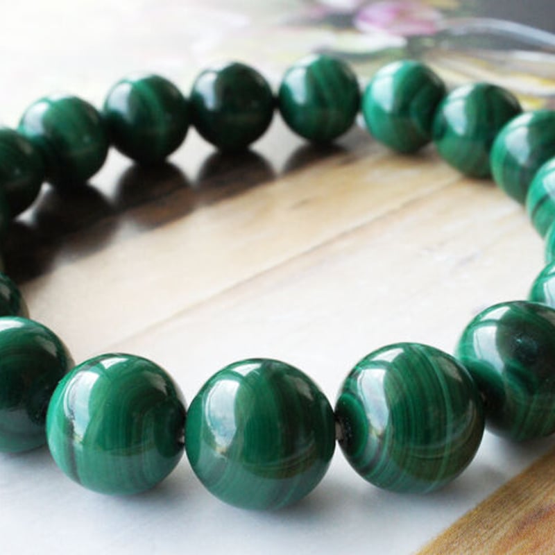 パワーストーンブレスレット マラカイト 緑 グリーン 天然石