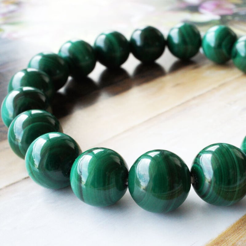 パワーストーンブレスレット マラカイト 緑 グリーン 天然石