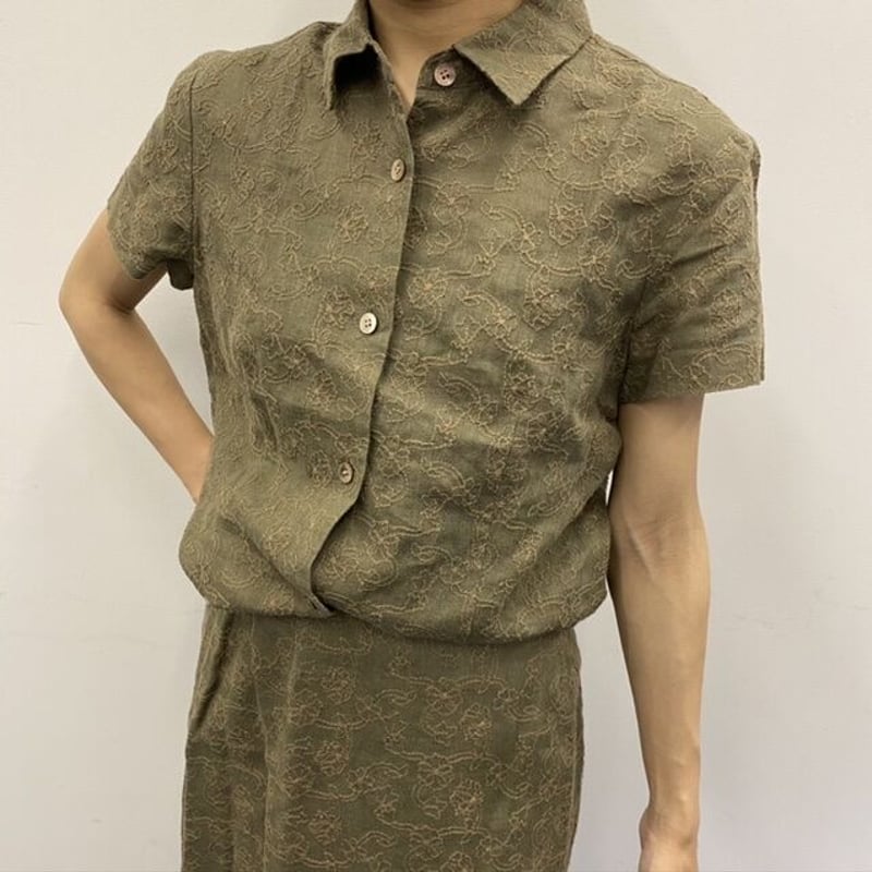 バーバリー】麻刺繍花柄シャツ/スカート/セットアップ | USED SHOP NORA 