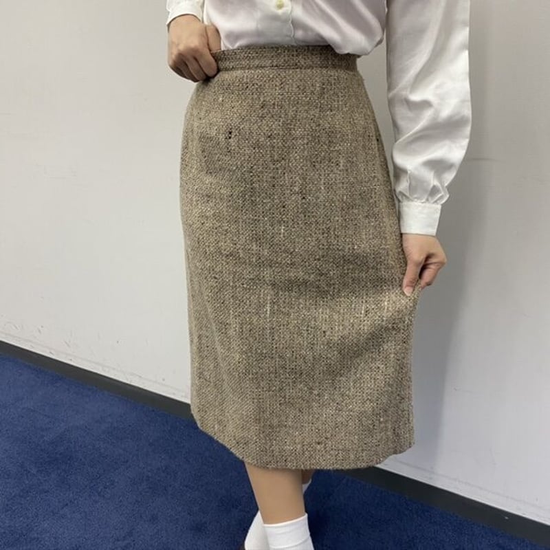 バーバリー】ウール/ブラウンツイードスカート【BURBERRY】 | USED