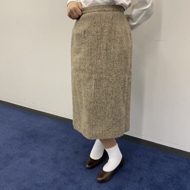 BURBERRYツイードスカート バーバリー】ウール/ブラウンツイードスカート【BURBERRY】 | USED