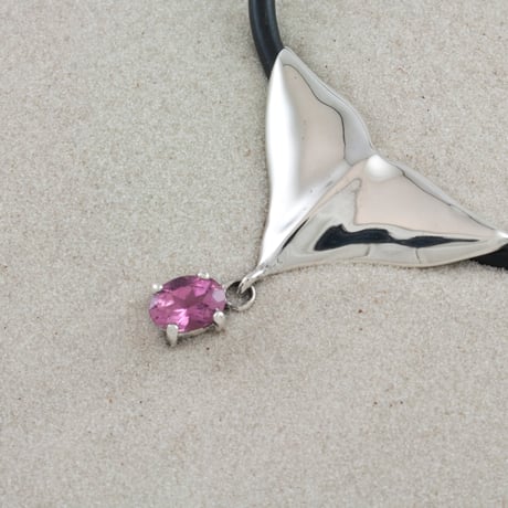Dolphin tail Pink Tourmaline Pendant