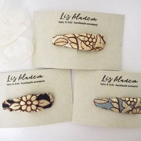 ❉　Embroidery fabric hairpin / 3colors
