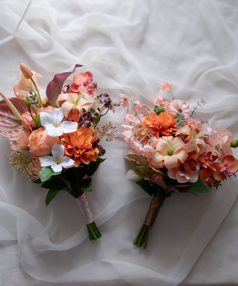オレンジのウェディングブーケ 楽天市場】オレンジ系 秋色 ブライダルブーケ ウエディング