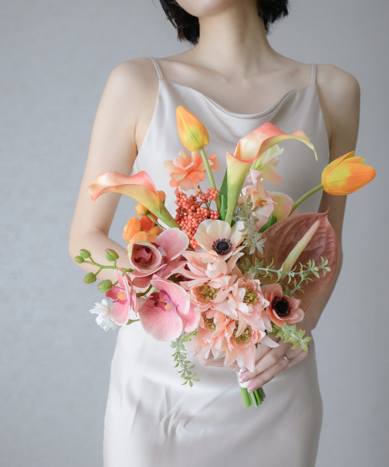 イエロープディングのブーケ | 造花ブーケ ウェディングブーケ