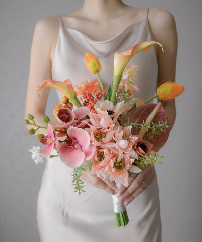 イエロープディングのブーケ | 造花ブーケ ウェディングブーケ