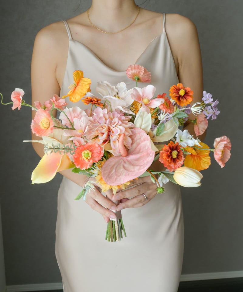 チューリップ ポピー ぴょんぴょんブーケ アーティフィシャルフラワー