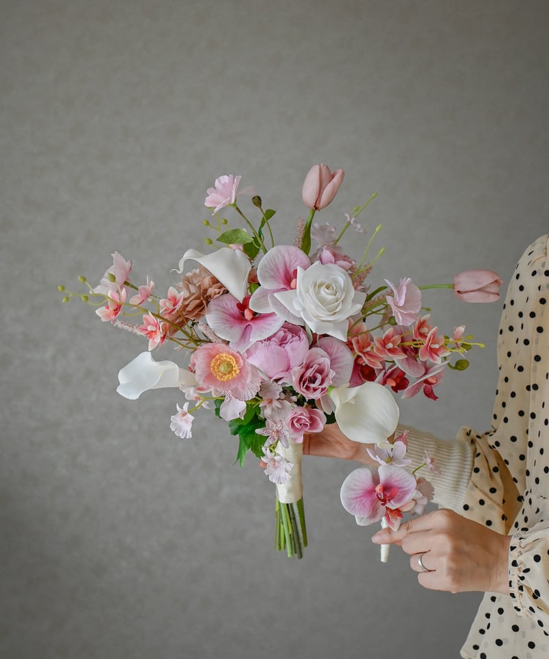 プティピンクのブーケ | 造花ブーケ ウェディングブーケ 持ち込み