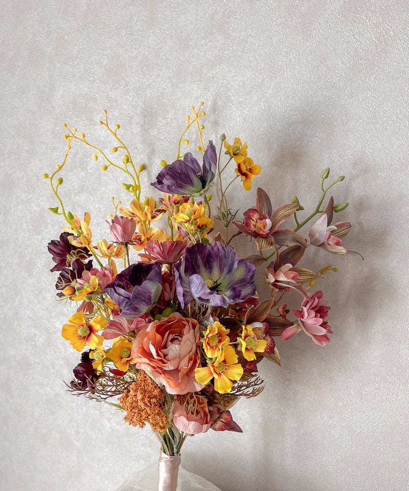 ブリティッシュイエローのブーケ | 造花ブーケ ウェディングブーケ