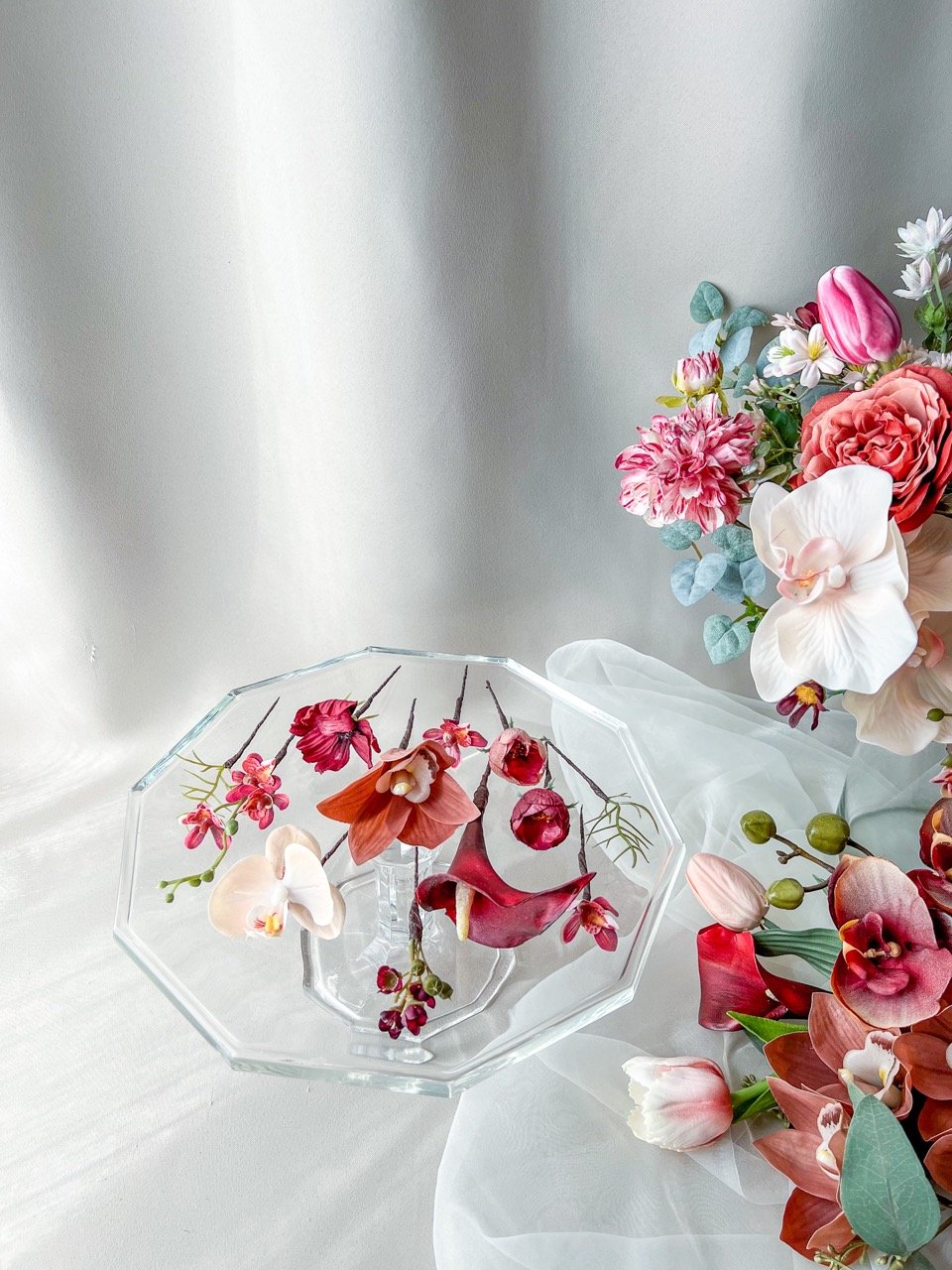 Amazon.co.jp: オレンジ ウェディング ブーケ手作り造花チューリップ草