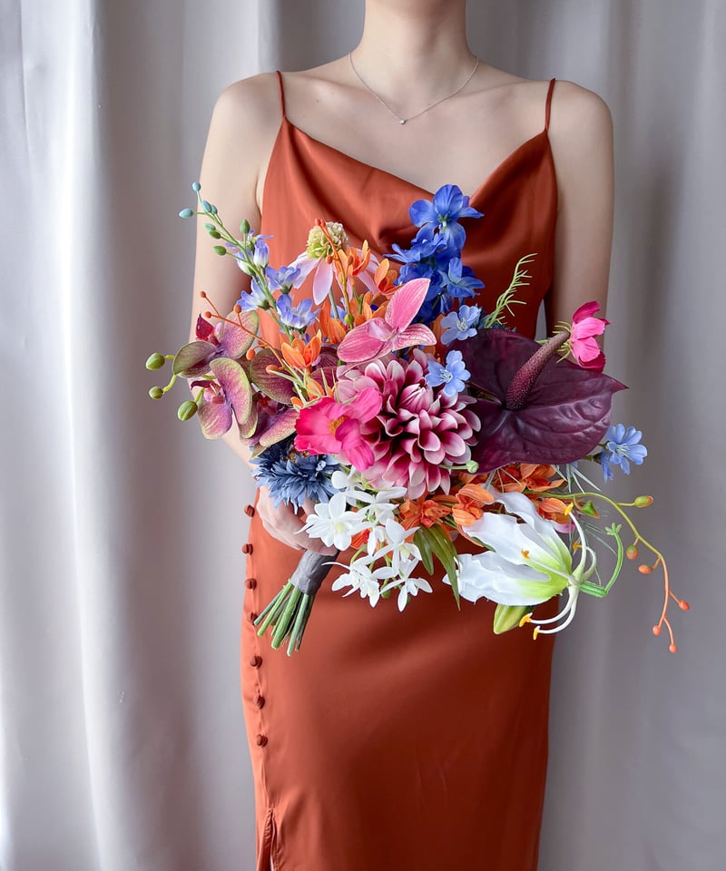 フラワーパレードなブーケ | 造花ブーケ ウェディングブーケ お色直し