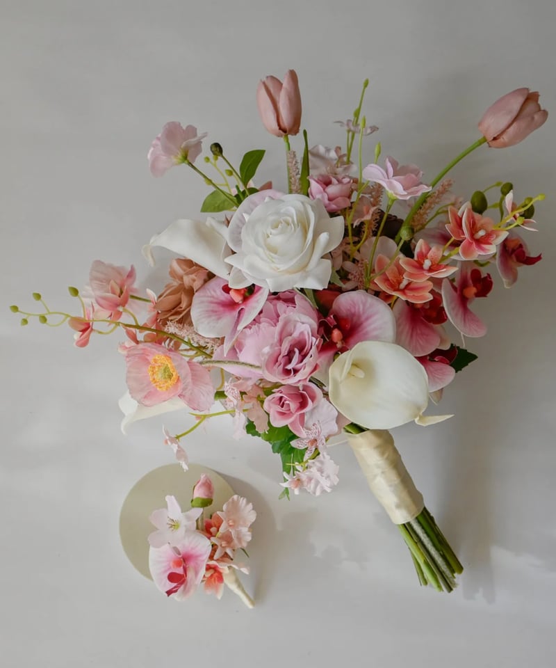 プティピンクのブーケ | 造花ブーケ ウェディングブーケ 持ち込み
