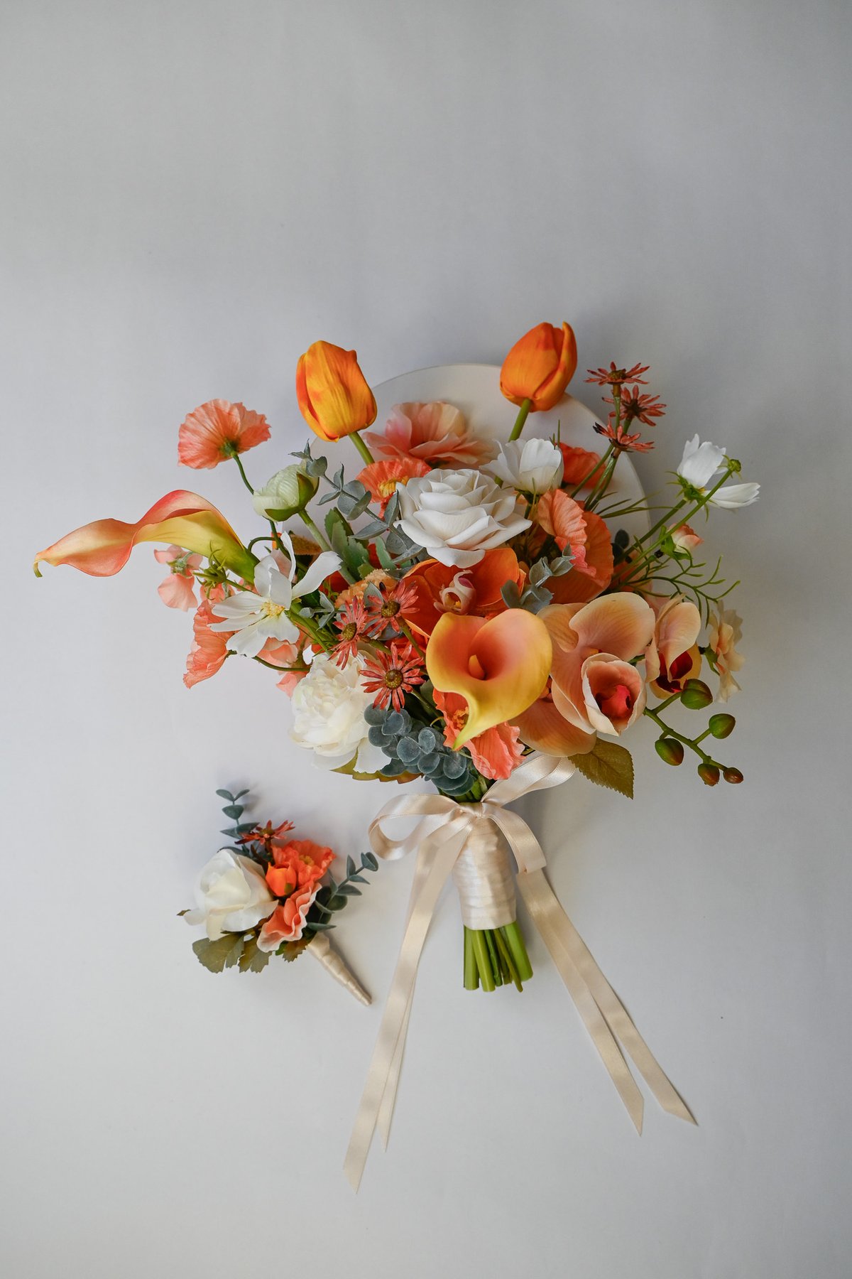 【美品】くすみオレンジ　ウェディングブーケ fit=scale-down,w=1200