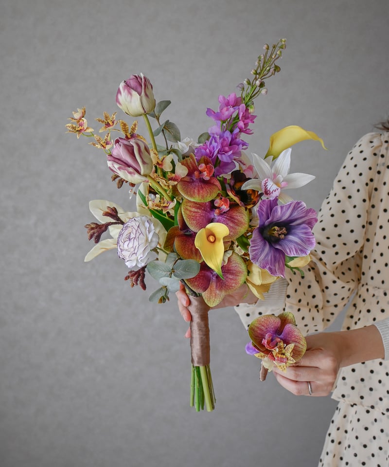 イエローラベンダーブーケ | 造花ブーケ ウェディングブーケ 持ち込み